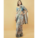Women's Polyester Printed Saree With Unstitched Blouse 5.5 Mtr (Multicolor)