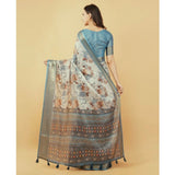 Women's Polyester Printed Saree With Unstitched Blouse 5.5 Mtr (Multicolor)