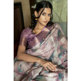 Women's Polyester Printed Saree With Unstitched Blouse 5.5 Mtr (Multicolor)