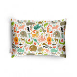Multicolor soft plush printed baby pillow for kids age 1-5 years, rectangular bed pillow with vibrant design