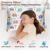 Multicolor soft plush printed baby pillow for kids aged 1-5 years, perfect for a cozy sleep environment
