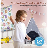 Multicolor printed soft plush baby bed pillow for kids age 1-5 years, ideal for comfortable rest
