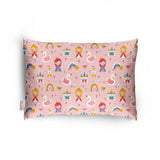 Soft plush pink printed baby pillow for kids aged 1-5 years, ideal for a cozy sleep environment