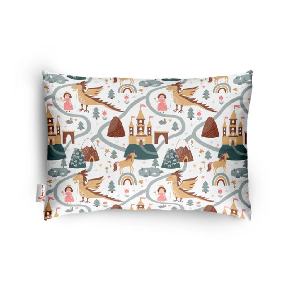 Multicolor soft plush printed baby pillow for ages 1-5 years, ideal for kids bedtime comfort