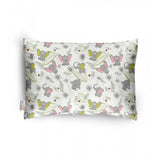 Off white soft plush printed baby pillow for kids age 1-5 years, rectangular bed pillow for infants and toddlers