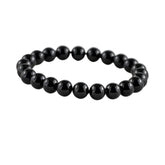 Natural Crystal 8mm Black Tourmaline Bracelet (Black)