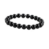Natural Crystal 8mm Black Tourmaline Bracelet (Black)