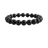 Natural Crystal 8mm Black Obsidian Bracelet (Black)