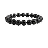 Natural Crystal 8mm Black Obsidian Bracelet (Black)