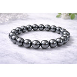 Natural Crystal 8mm Hematite Bracelet (Grey)