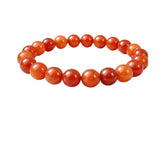 Natural Crystal 8mm Carnelian Bracelet (Red)