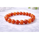 Natural Crystal 8mm Carnelian Bracelet (Red)