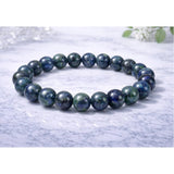 Natural Crystal 8mm Azurite Bracelet (Dark Green)
