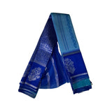 Women's Soft Silk Wooven Saree With Unstitched Blouse 5.5Mtr (Royal Blue)