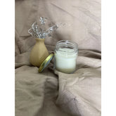 Natural white soy & beeswax blend candles (pack of 2), glass container with round shape