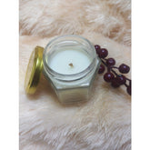 Natural white soy wax & beeswax blend container candles (pack of 2), round glass design