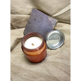 Natural white soy & beeswax blend container candles (pack of 1), round glass design with solid pattern
