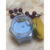 Natural white soy & beeswax blend candles (pack of 2), round glass containers with solid pattern
