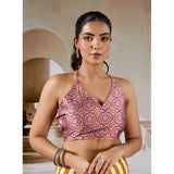 Women's Satin Crepe Printed Saree With Unstitched Blouse 5.5Mtr (Mustard)