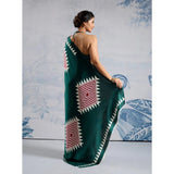 Women's Satin Crepe Printed Saree With Unstitched Blouse 5.5Mtr (Green)