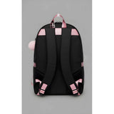 Black PU leather unisex medium backpack with adjustable strap and zipper closure