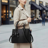 Black PU Leather Women's Solid Shoulder Handbag with dual handles & zipper closure, polyester lined & adjustable/removable strap