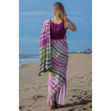 Women's Linen Printed Saree With Unstitched Blouse 5.5Mtr (Pink)