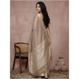 Women's Cotton Printed Saree With Unstitched Blouse 5.5Mtr (Beige)