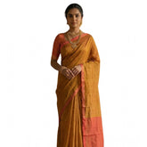 Mustrad cotton printed saree with unstitched blouse (5.5Mtr) - vibrant Indian women's fashion wear