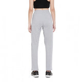 Women's Cotton Solid Elasticated Track Pants (Light Grey)