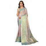 Women's Jacquard Saree With Unstitched Blouse 5.5Mtr (Multicolor)