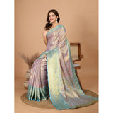 Women's Jacquard Saree With Unstitched Blouse 5.5Mtr (Multicolor)