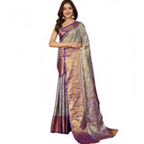 Women's Jacquard Saree With Unstitched Blouse 5.5Mtr (Multicolor)