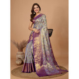Women's Jacquard Saree With Unstitched Blouse 5.5Mtr (Multicolor)