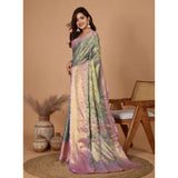 Women's Jacquard Saree With Unstitched Blouse 5.5Mtr (Multicolor)