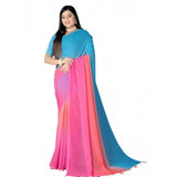 Women's Georgette Floral Printed Saree With Unstitched Blouse 5.5Mtr (Multicolor)