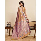 Women's Faux_Banarasi_Silk Woven Saree With Unstitched Blouse 5.5Mtr (Mustard)