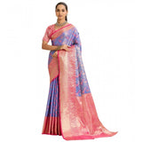 Women's Faux_Banarasi_Silk Woven Saree With Unstitched Blouse 5.5Mtr (Blue)