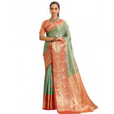 Women's Faux_Banarasi_Silk Woven Saree With Unstitched Blouse 5.5Mtr (Green)