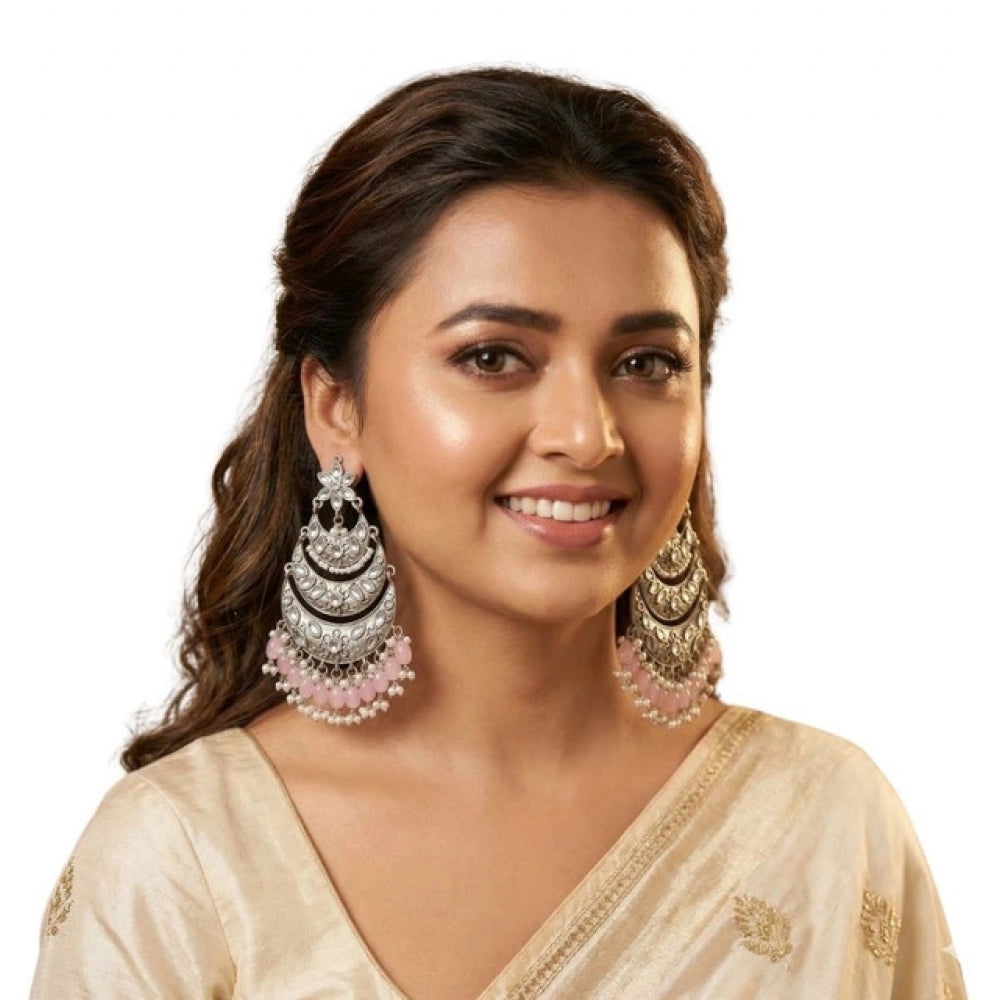 Multicolor zinc alloy gold-plated chandbali earrings, intricate design for women's accessories
