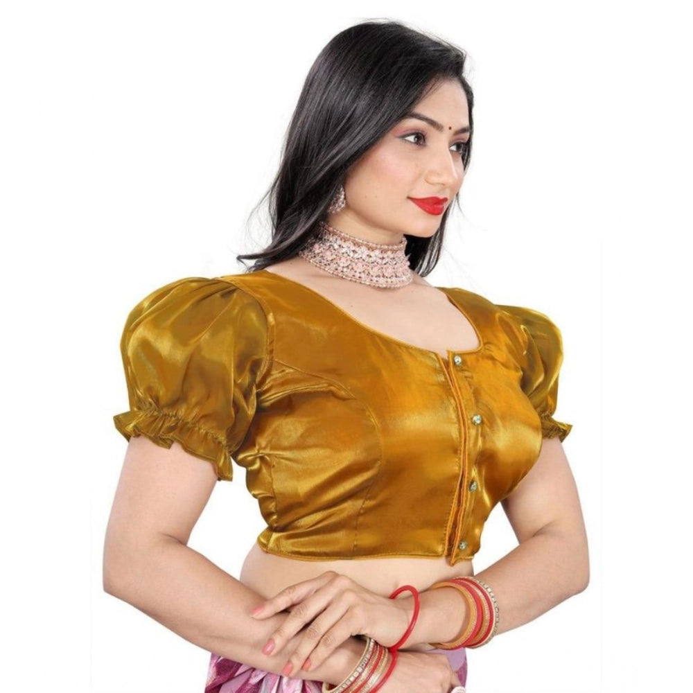 Gold elastic sleeve blouse by Jimmy Solid, alterable up to size 42 for women's fashion