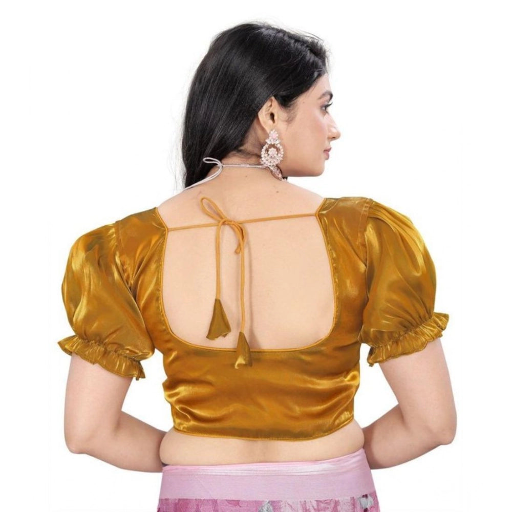 Women's gold elastic sleeve blouse by Jimmy Solid, adjustable up to size 42