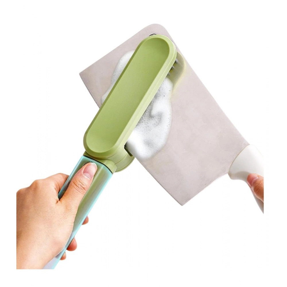 Green stainless steel-plastic solid kitchen knife cleaner brush for easy maintenance