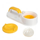 Yellow-white plastic solid dumpling maker mold press for easy home cooking