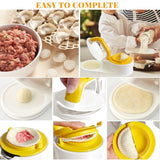 Plastic Solid Dumpling Maker Mold Press (Yellow-White)