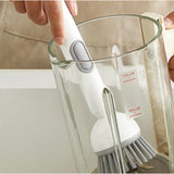 TPR-Plastic Solid Electric Liquid Soap Dispensing Cleaning Brush with Handle (Grey-White)