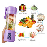 Purple plastic solid electric USB juicer for portable fruit juice on-the-go