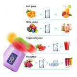 Purple plastic solid electric USB juicer for portable fruit squeezing