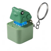 Multicolor plastic solid frog keychain, lightweight accessory for keys, variation in colors may occur