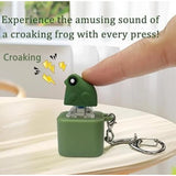 Plastic Solid Frog Croaking Keychain (Multicolor)